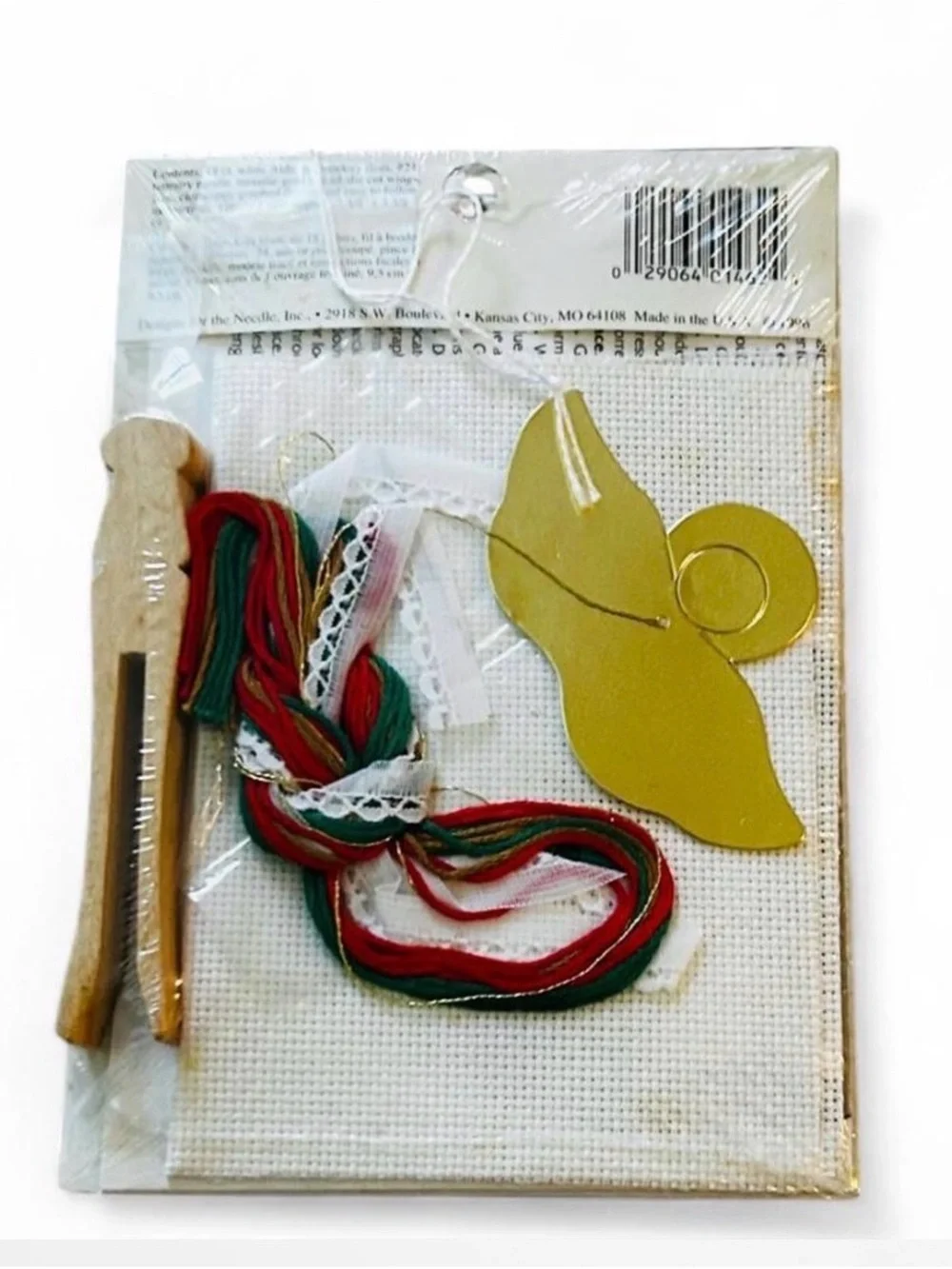 Counted Cross Stitch Angel Ornament Pattern - Hearts and Trees